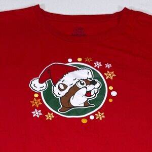 Buc-ee's Christmas‎ Graphic T-Shirt Size 4XL Red Beaver Holiday Tee